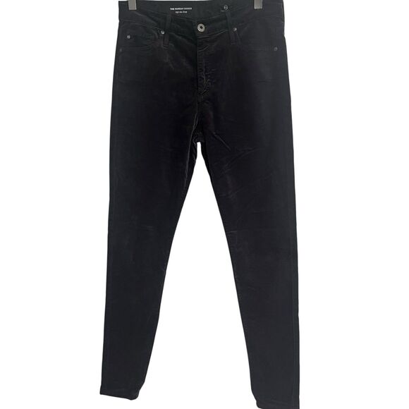 ADRIANO GOLDSCHMIED Farrah Velvet High Rise Skinny Jeans Sz 28 Black Designer AG - Picture 2 of 14